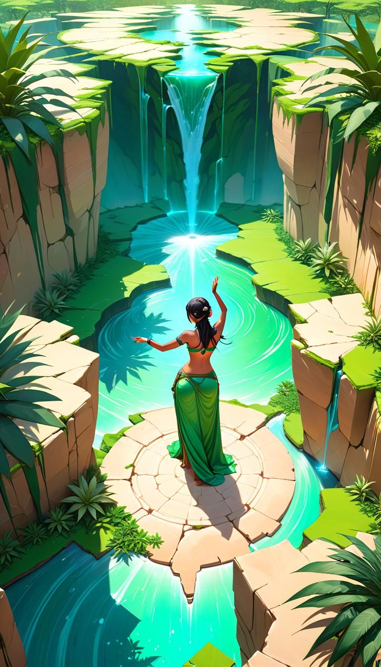 Oasis Within: Surreal Earth Figure in Alcohol Ink