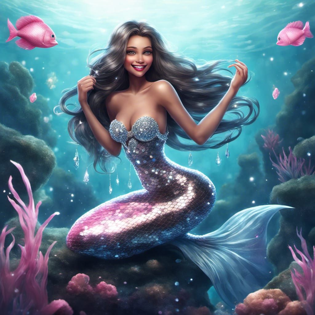 Beautiful Mermaid with Sparkly Fishtail Concept Design