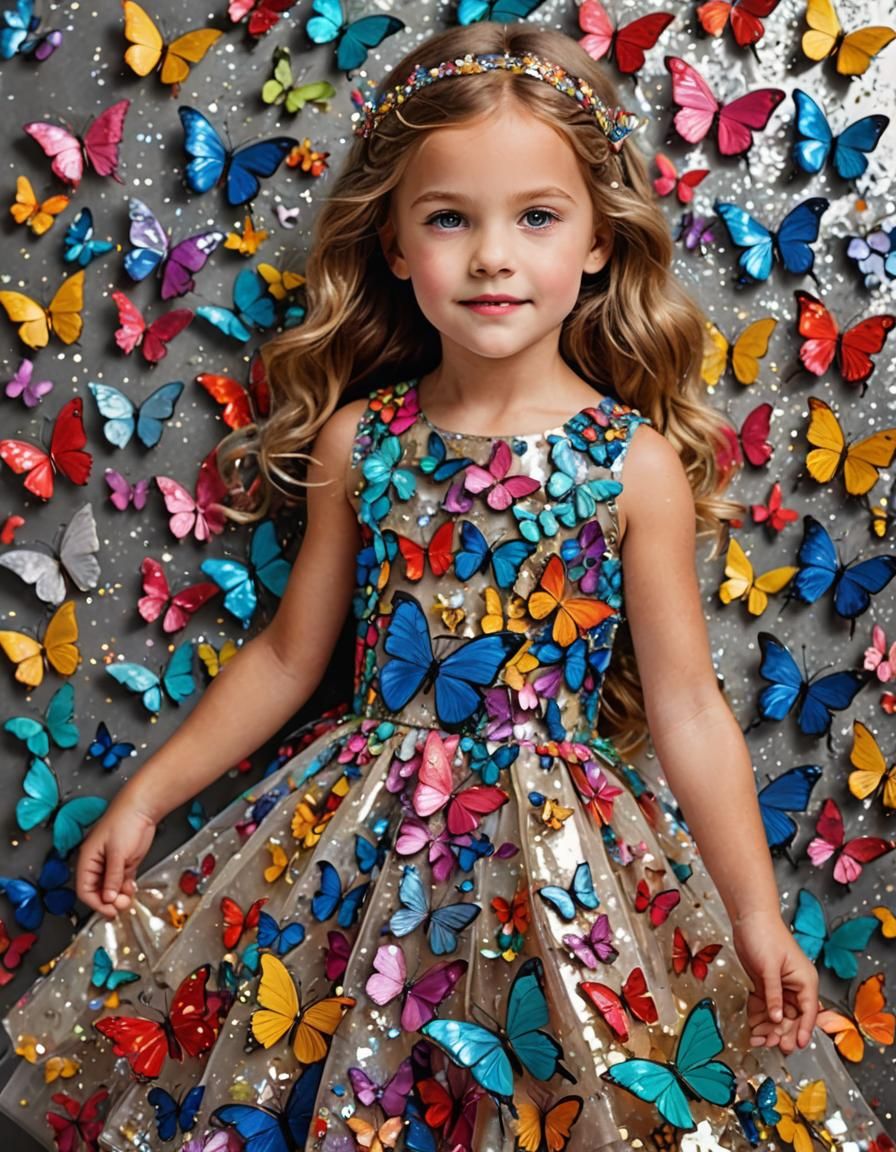Magical Butterfly Girl in Glittering Fantasy Art