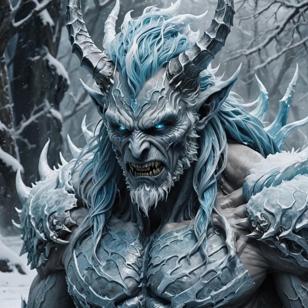 Icy Demon Concept Art in Matte Painting Style