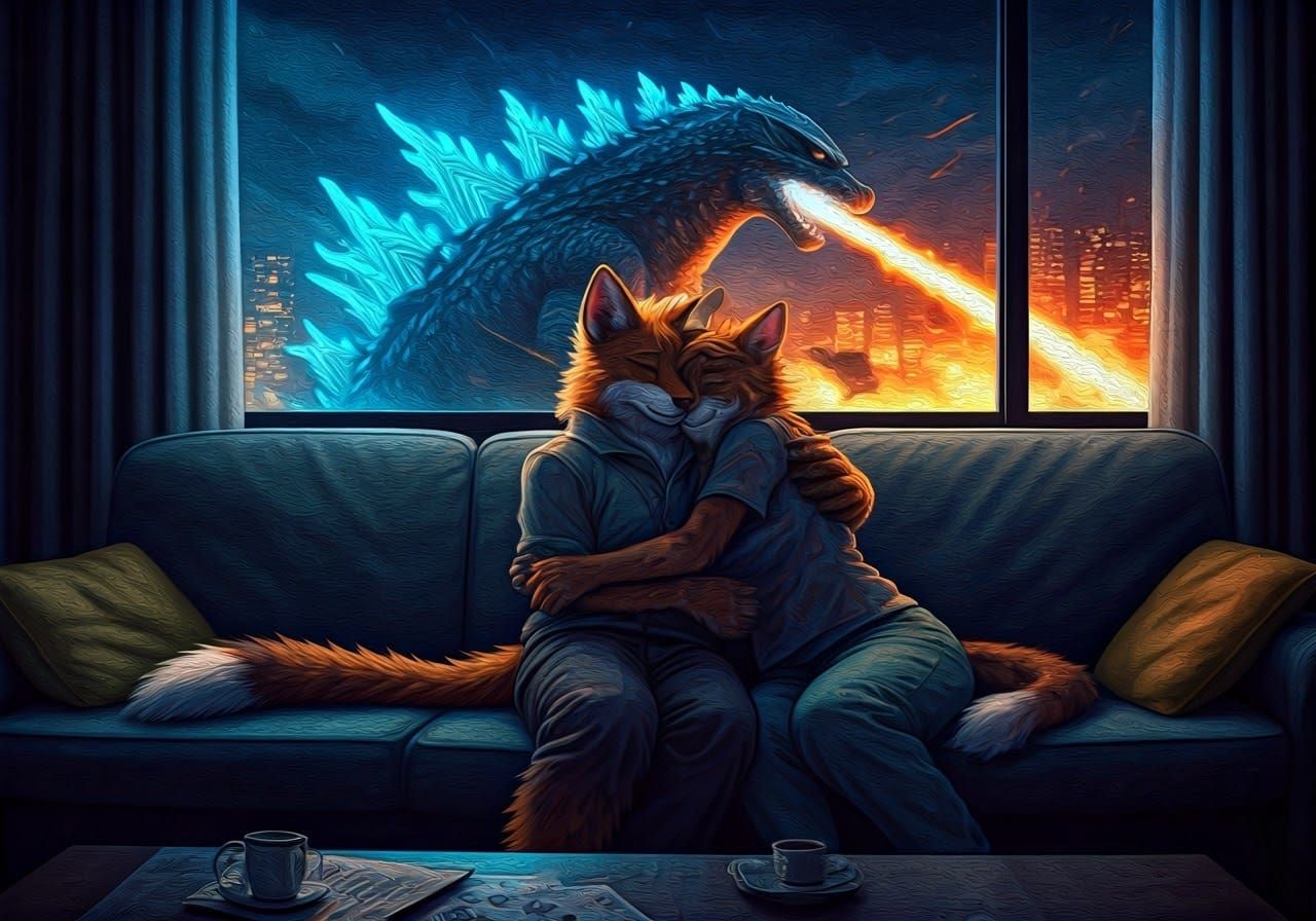 Surreal Furry Romance Amidst Tokyo Ruins