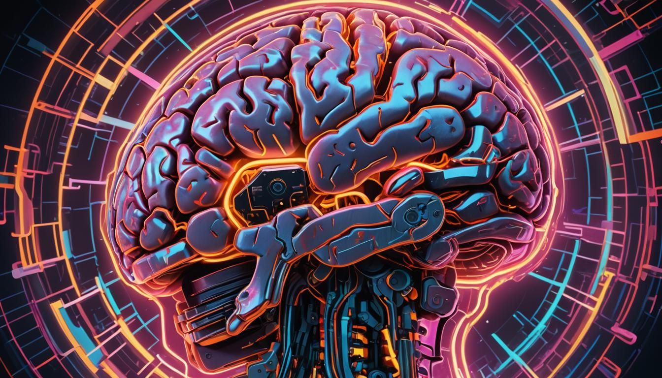 Human Brain Concept Art in Biomedical Infographic Style