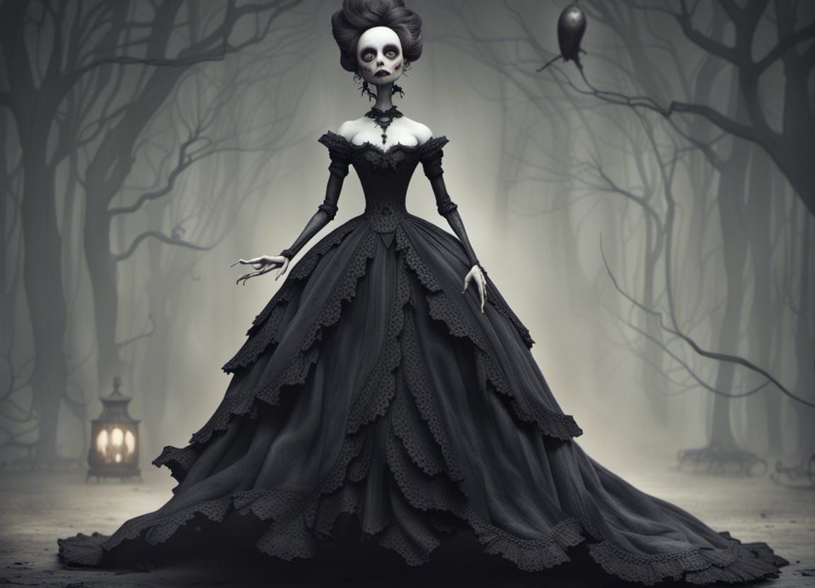 Creepy Victorian Porcelain Vampire Doll Nightmare