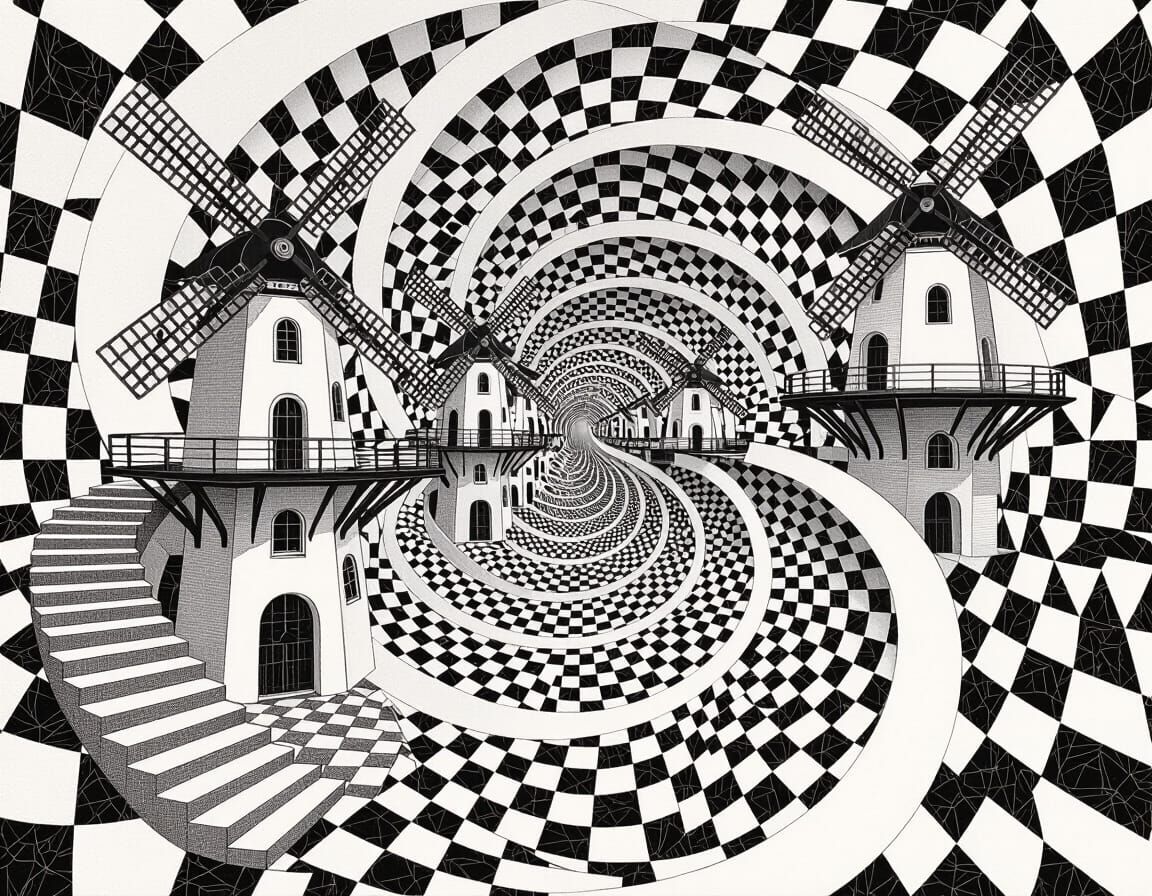 Escher and Klimt Inspired Surreal Architecture