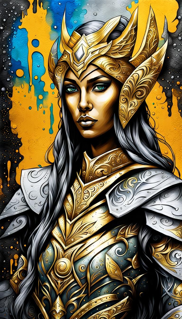 Elven Goddess in Graffiti Art Armor
