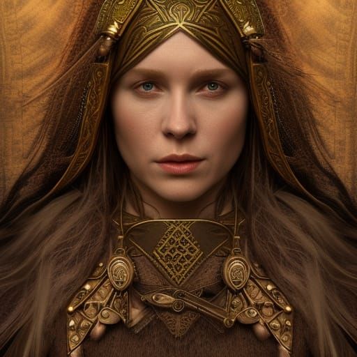 My very first creations: "Nordic Bronze Age Priestess"