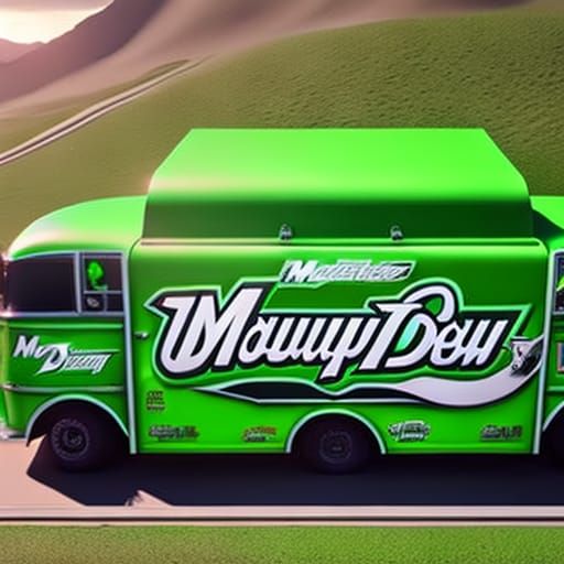 Mountain Dew Sci-Fi World in Gouache and 3D