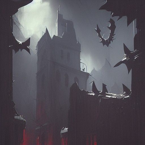 Sinister Bat Landscape Art