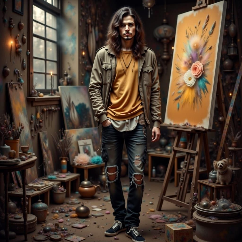 Ethereal Figure Radiates Spiritual Intensity