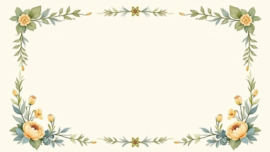 Baroque Floral Frame in Earthy Tones