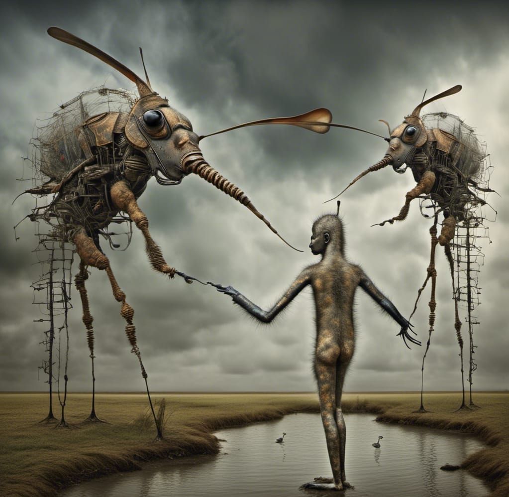 Surreal Aliens with Pets in Hyperrealistic 3D Render