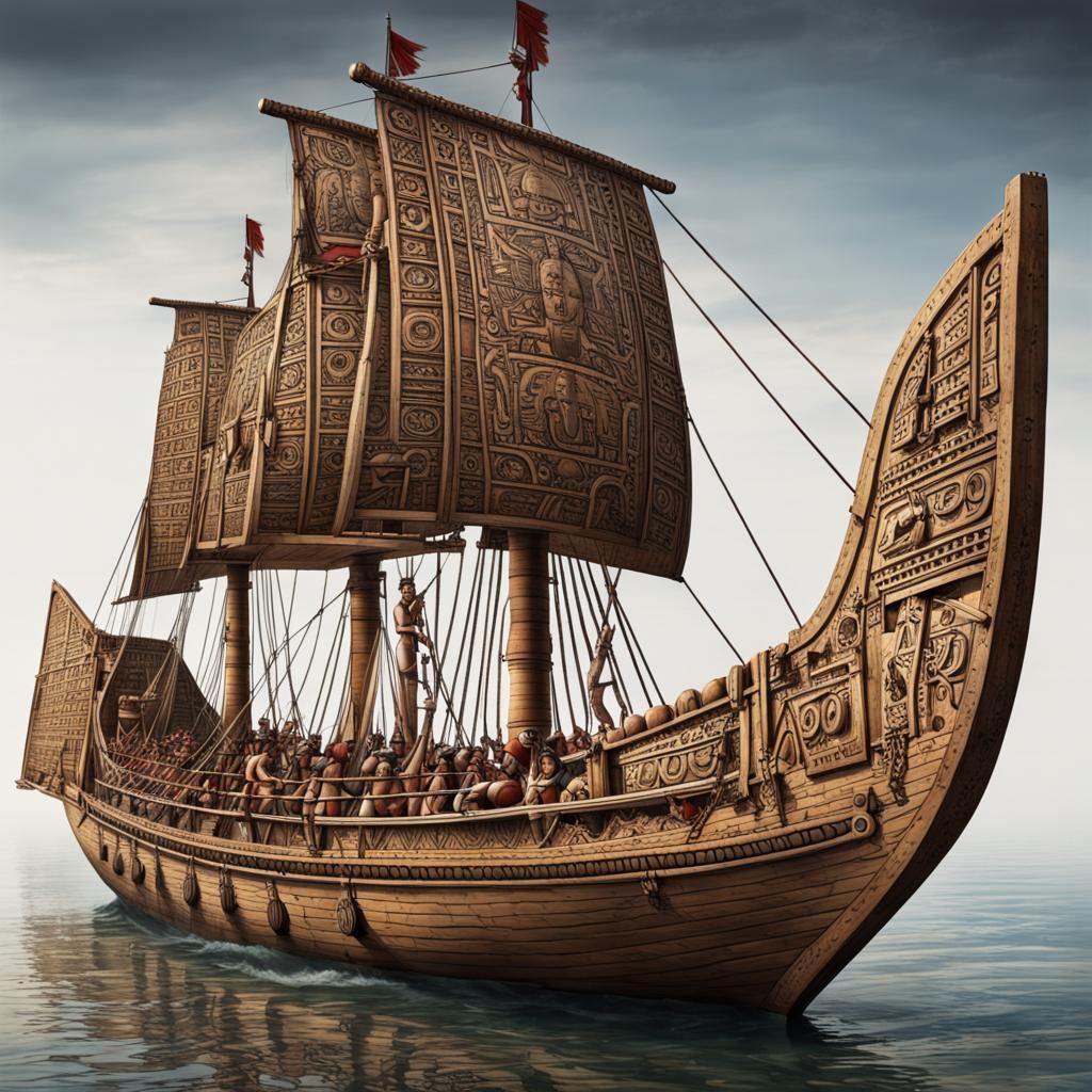 Aztec Galley from Classical Age: Detailed Image
