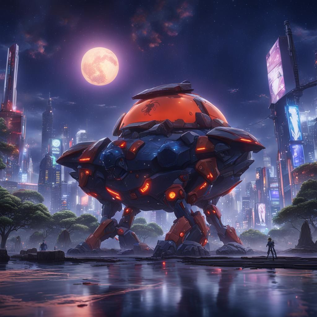 Bread Beetle: Detailed Matte Painting in Deep Color