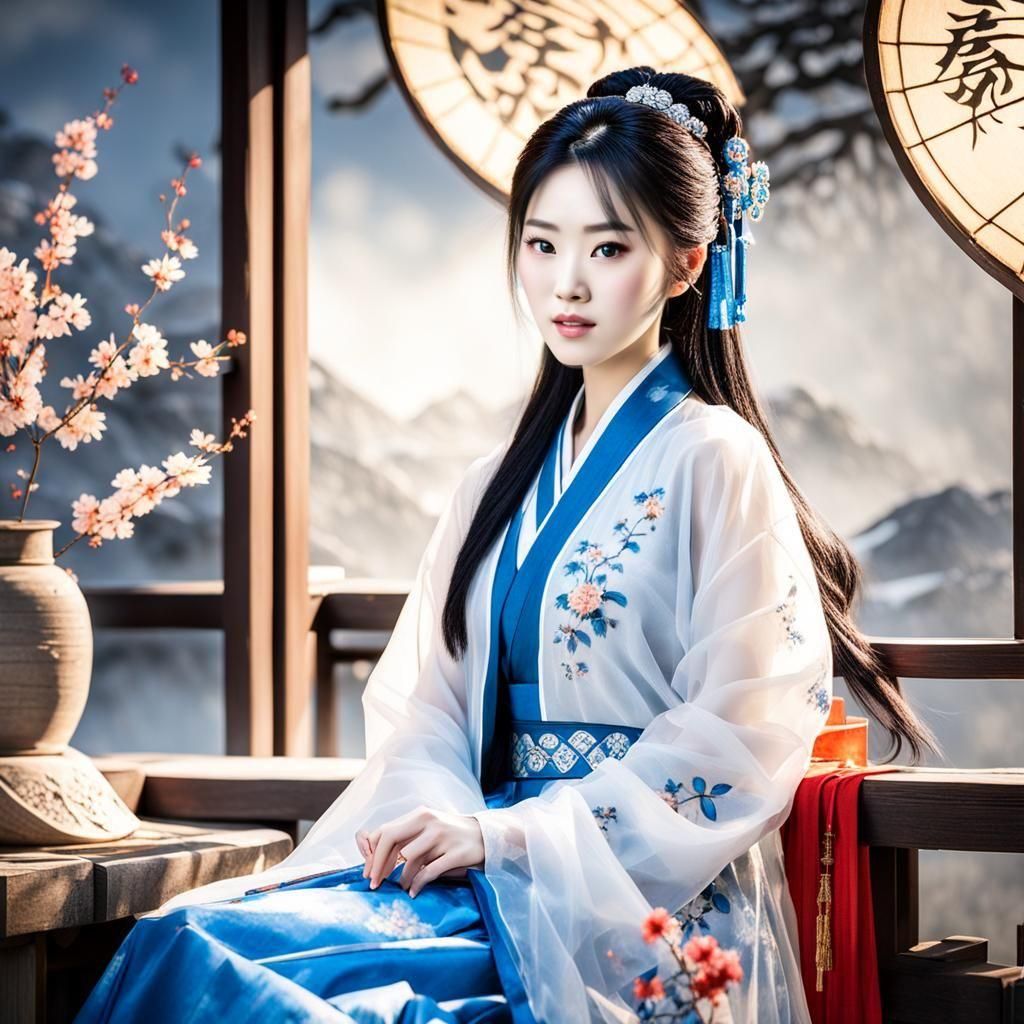 Han Woman Warrior in Bamboo Forest