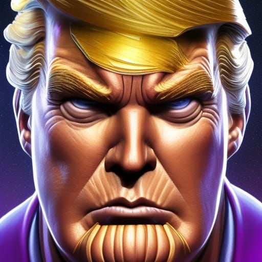 Hyperdetailed Portrait: Thanos as Donald Trump