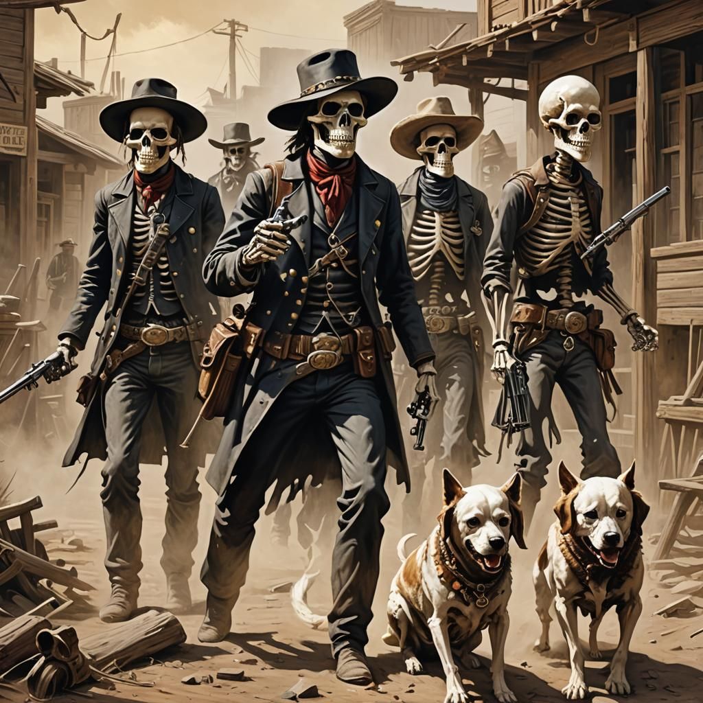 Spooky Wild West Skeletons: Ghostly Gunfighters
