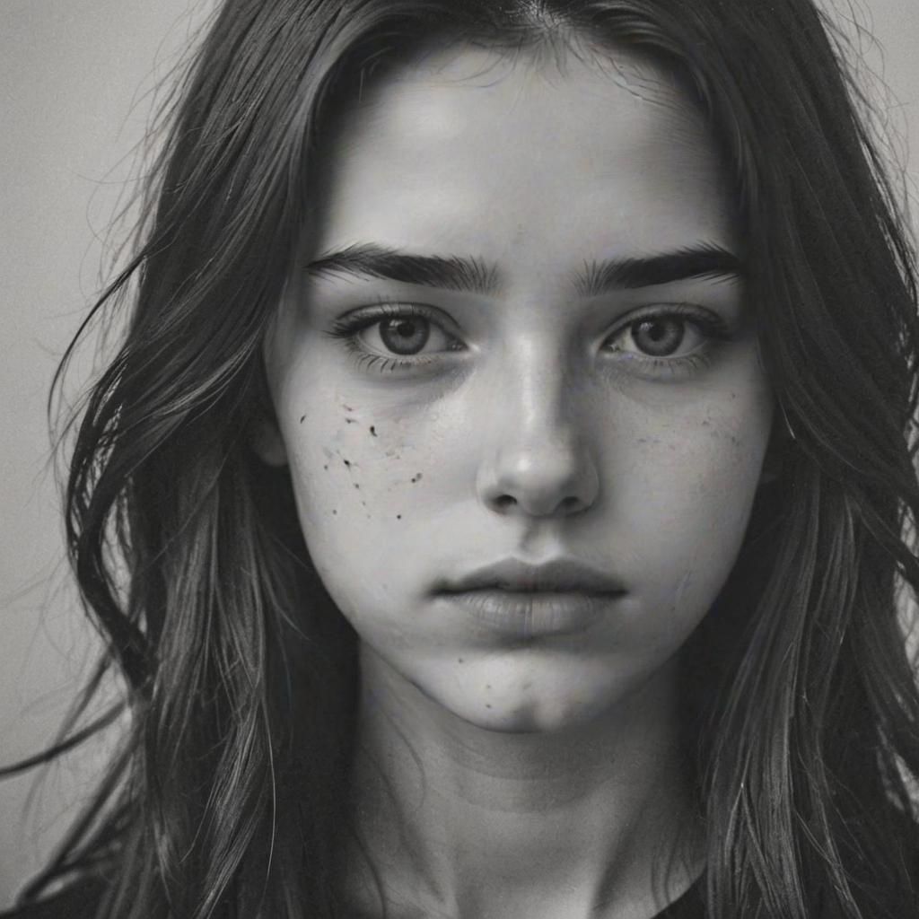 Contrasting Portrait: Beauty and Sadness in One Face