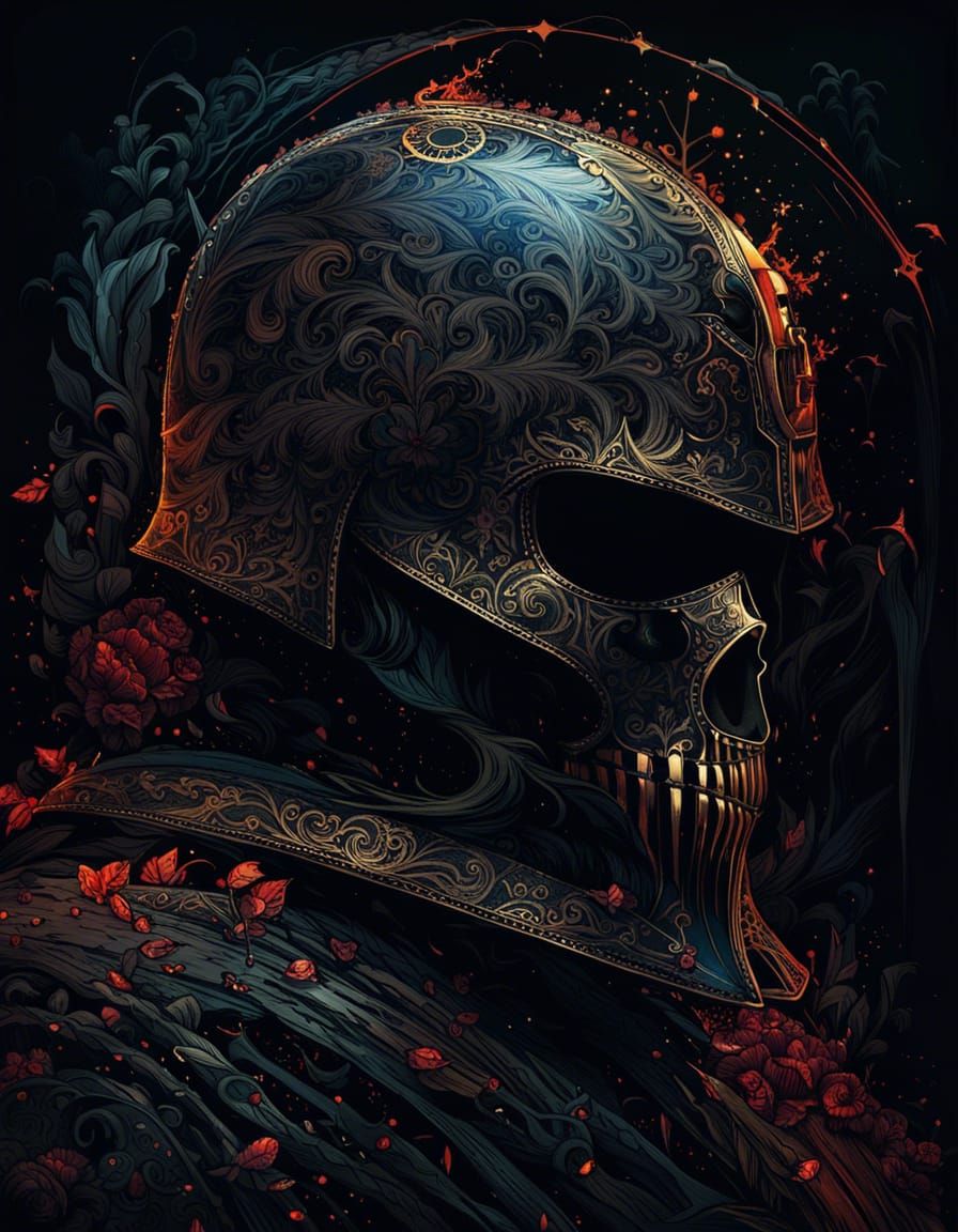 Grim Reaper Knight in Dark Armor