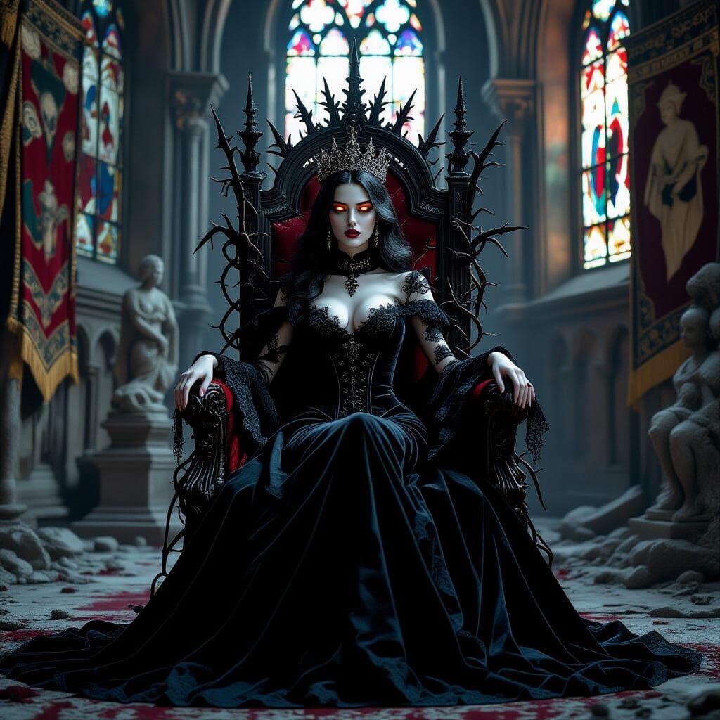 Vampire Queen on Thorn Throne: Baroque Dark Romanticism