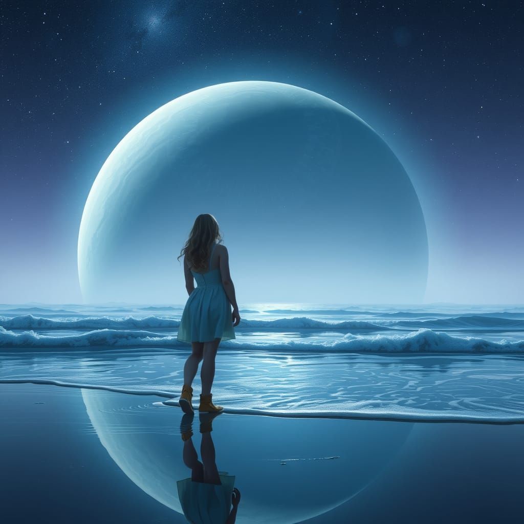 Cosmic Ocean Reflection: A Digital Art Masterpiece