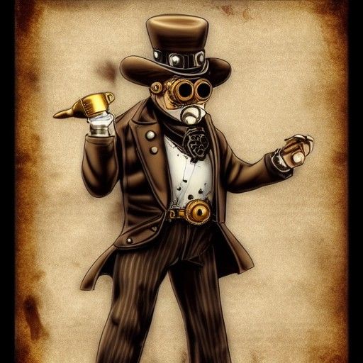 Steampunk Man with Engine