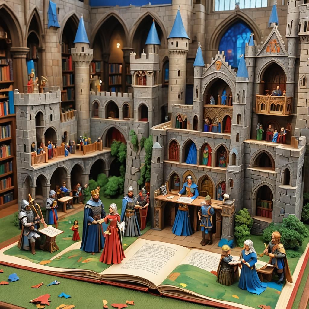 King Arthur and Guinevere in 3D Pop-Up Book