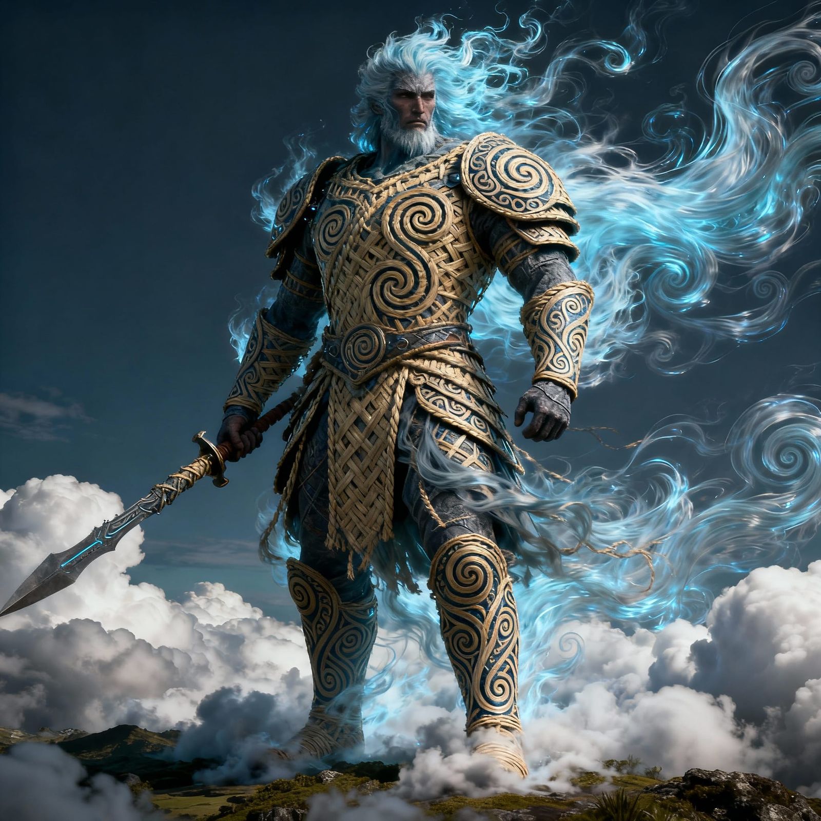 Tāwhirimātea: Imposing Guardian of Winds in Futuristic Style