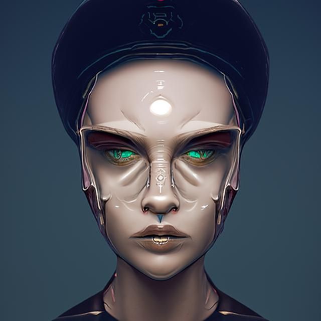 Sci-Fi Viking Witch in Biopunk Style