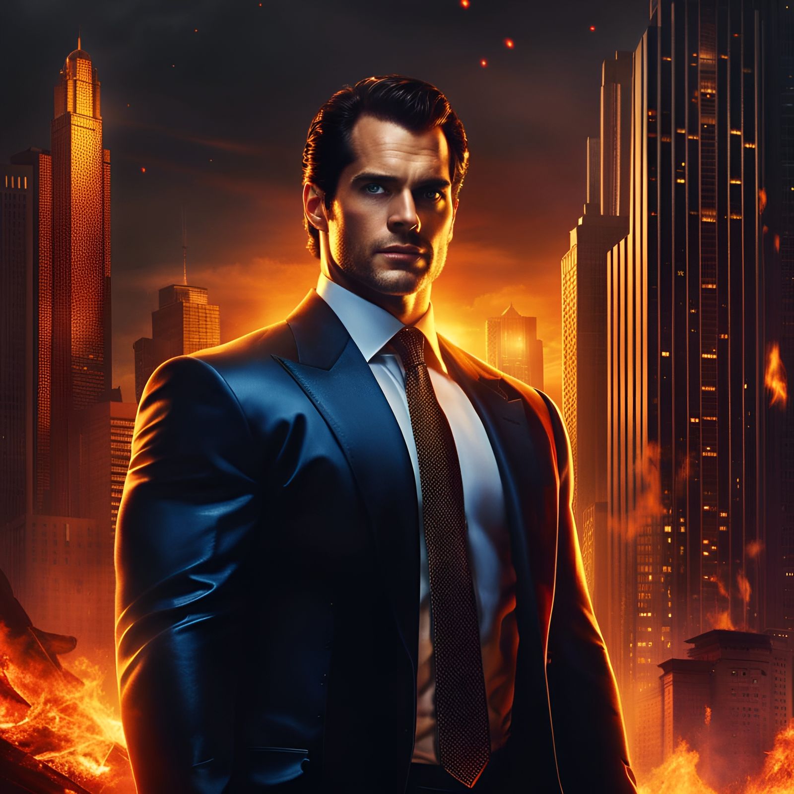 Futuristic God of Chaos in Cyberpunk Metropolis