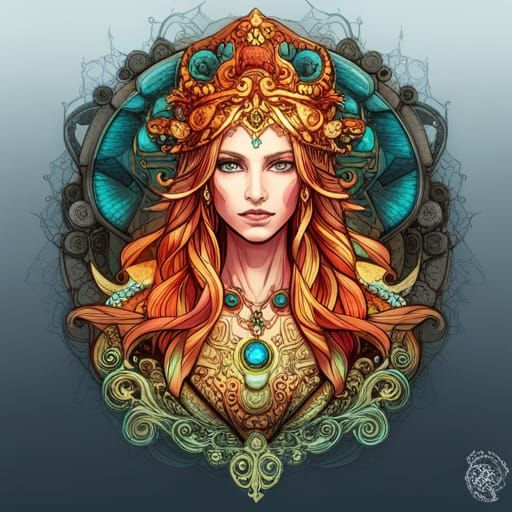 Steampunk Cybernetic Atlantean Warrior in Digital Painting