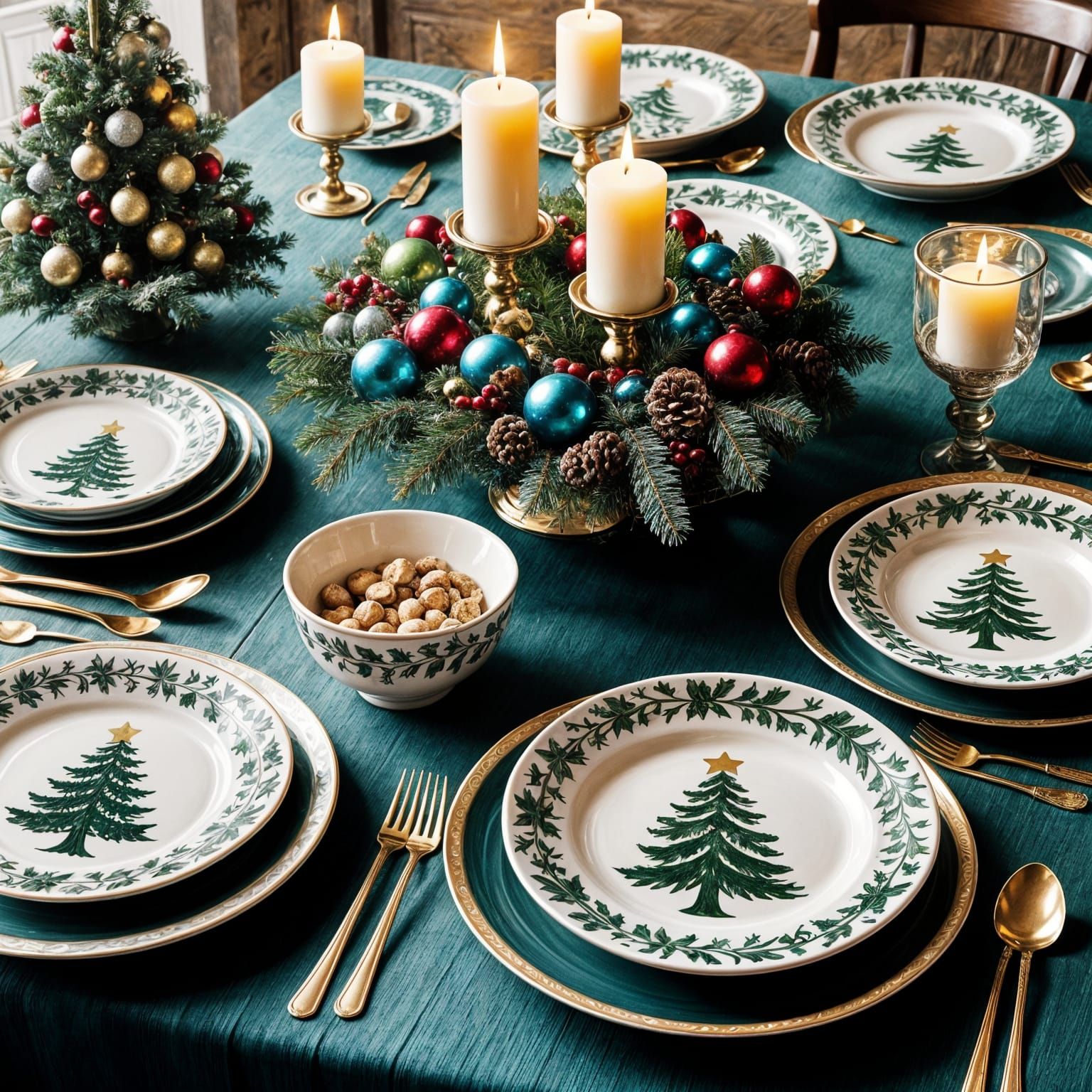 Christmas Tableware in a Vibrant Holiday Aesthetic