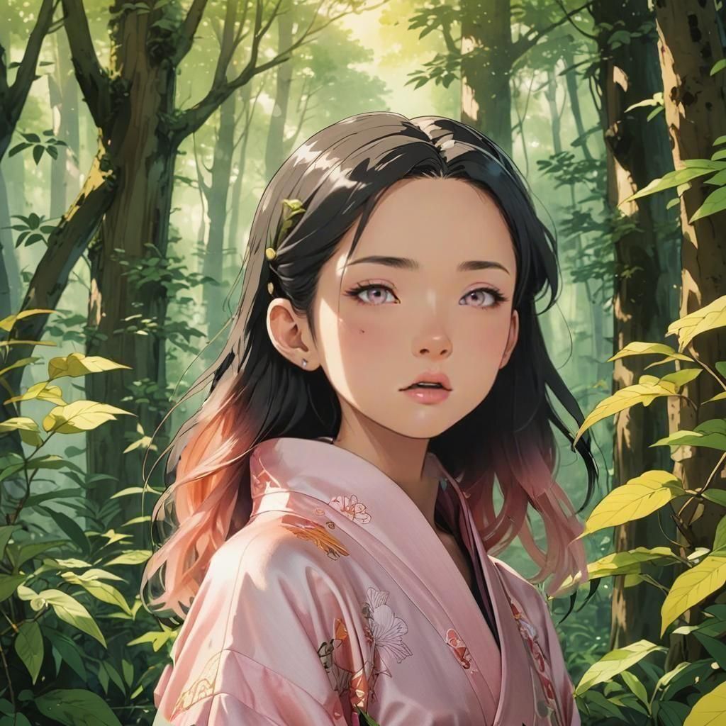 Baby Nezuko Kamado in Studio Ghibli Anime Style
