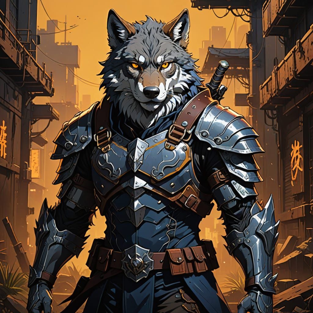 Wolfkin Hunter in Anime Style