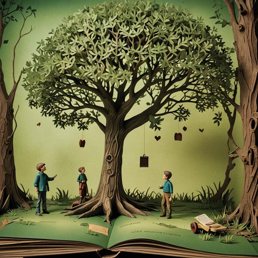 Giving Tree Pop-Up Book in 3D