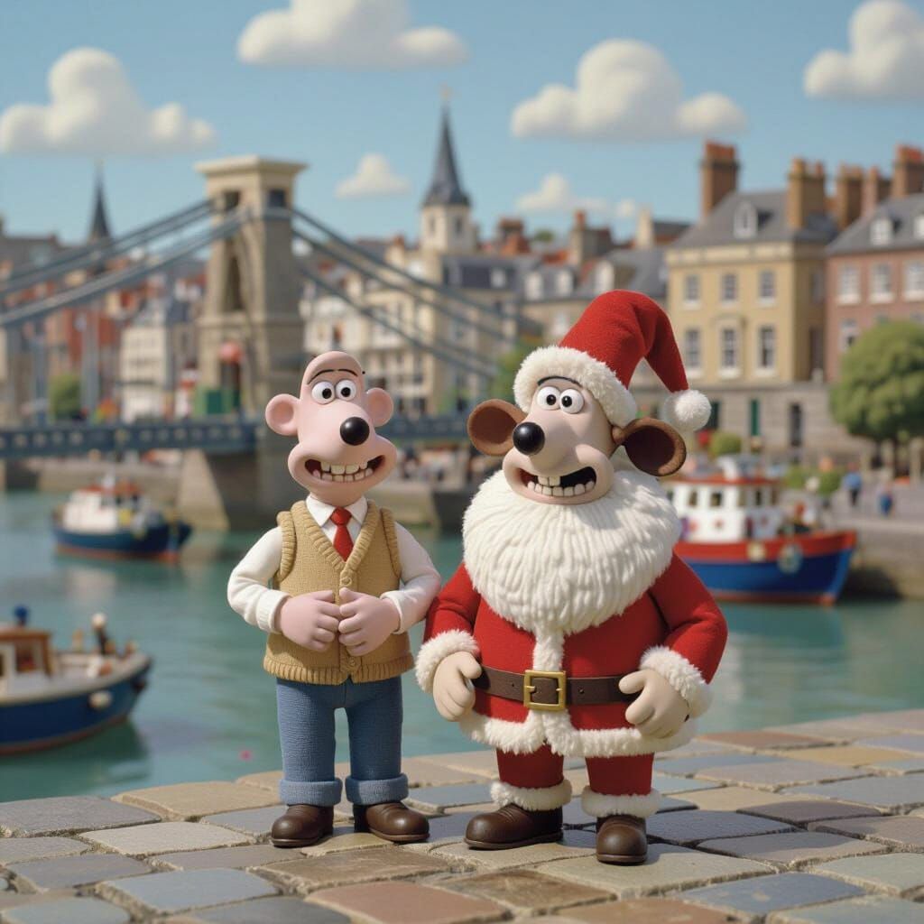 Wallace and Gromit at Clifton Suspension Bridge