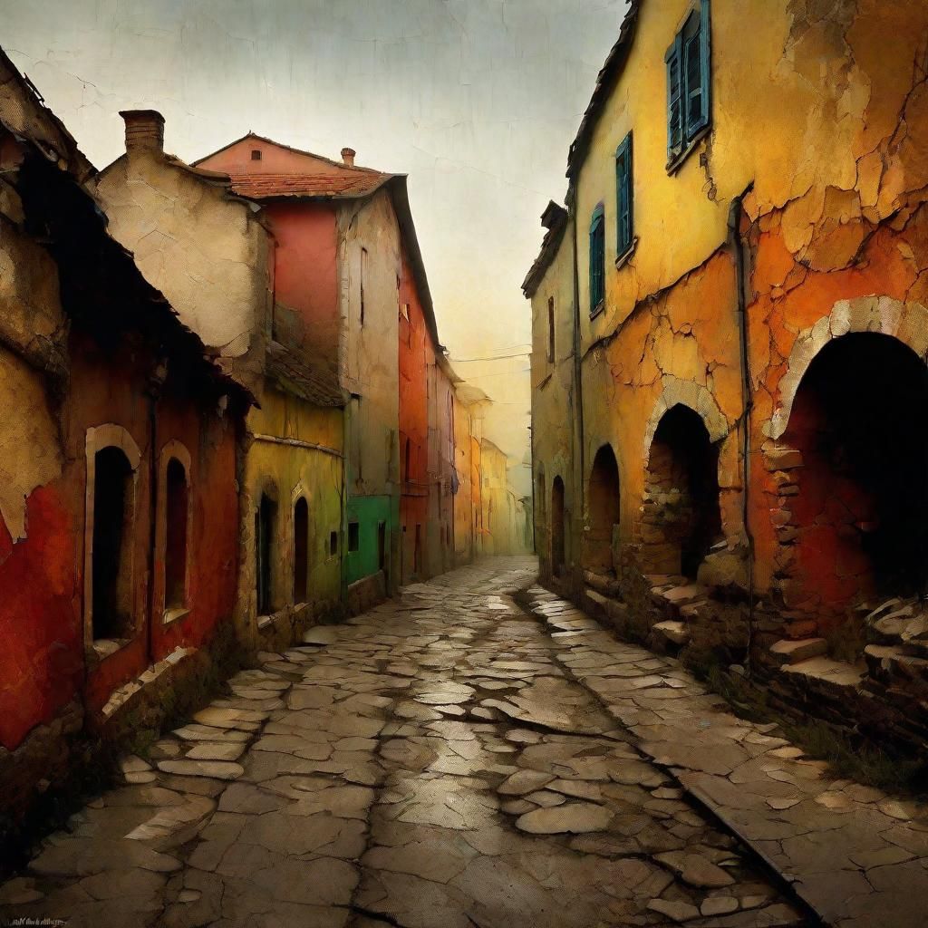 Distressed Neighborhood Texture in Romantic Style