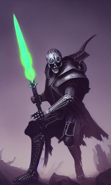 Undead Warlock Warrior with Dao Glaive in Digital Art