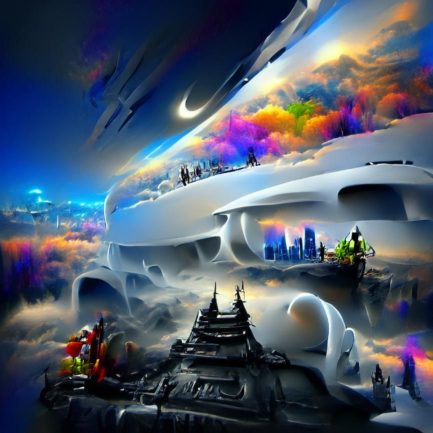 city high above the clouds III.
