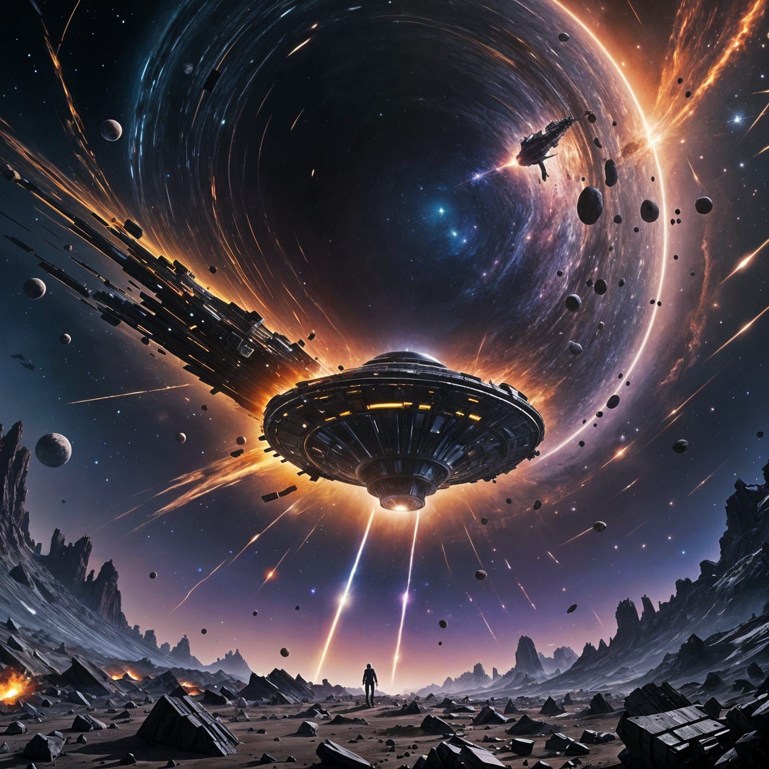 Sinister Galaxy's End: A Dark Fantasy Art