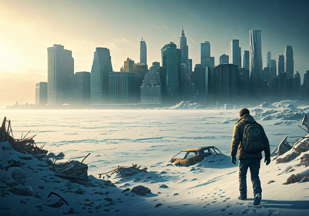 Icy Post-Apocalyptic New York Cityscape