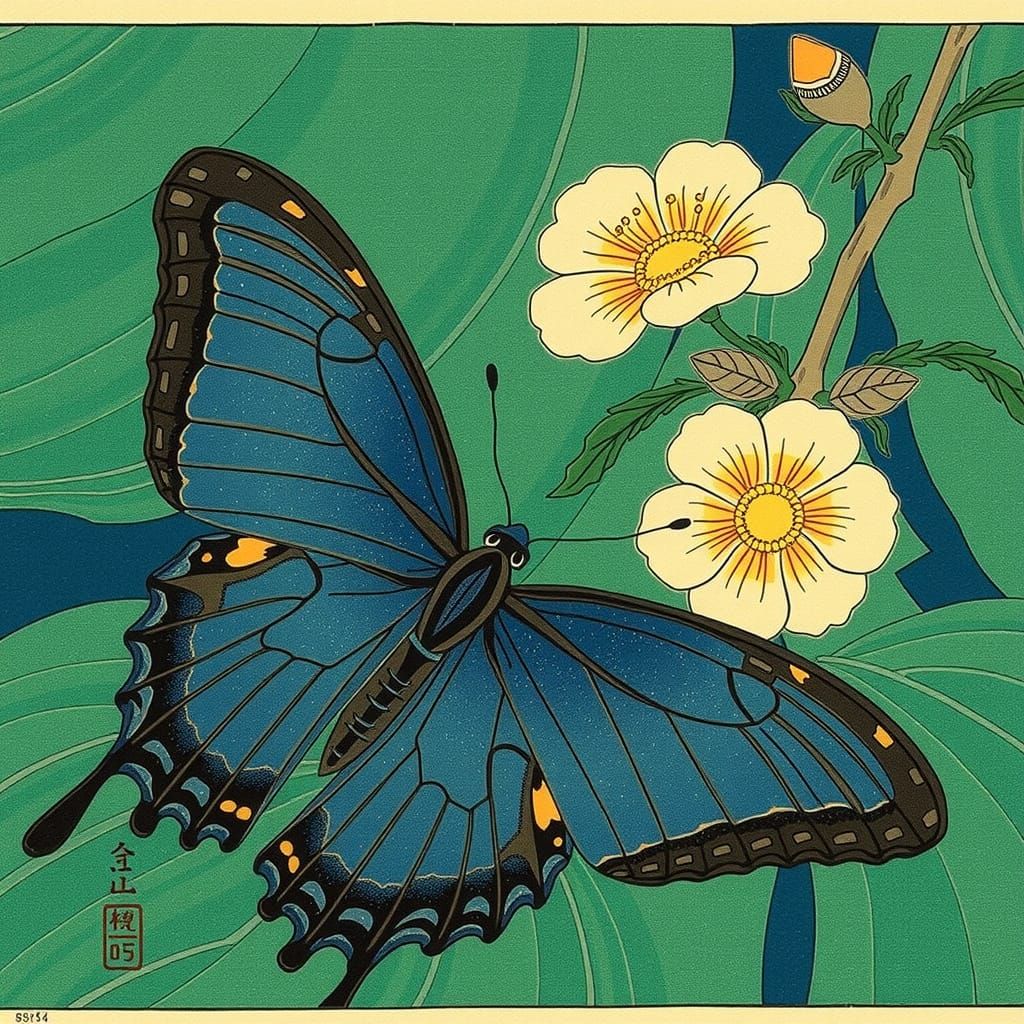 Butterfly & flowers