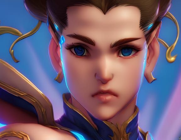 Chun Li Portrait in Art Nouveau Style