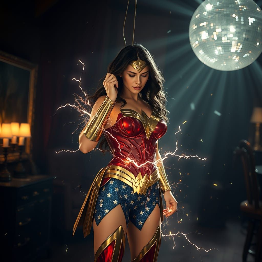 Diana Prince Transforms into Wonder Woman with Disco Ball