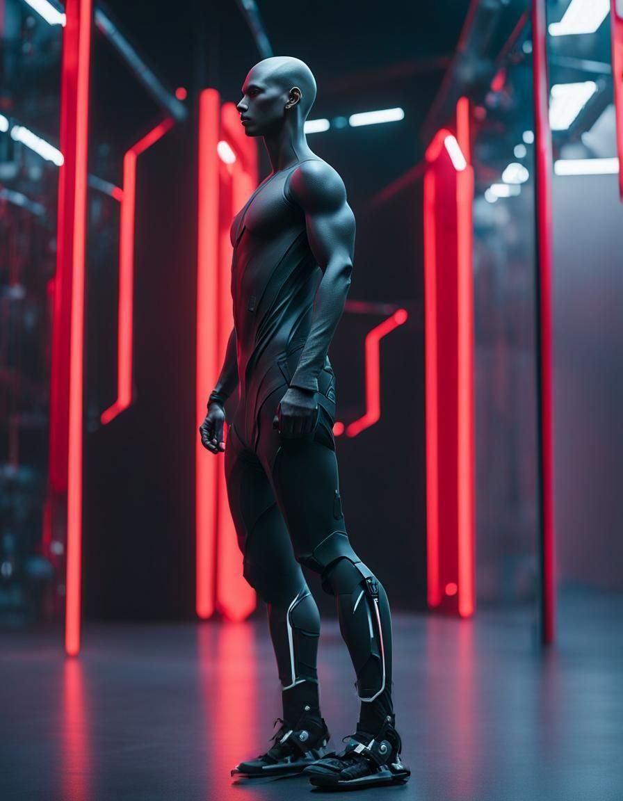 Robotic Feet Design in Cyberpunk Style