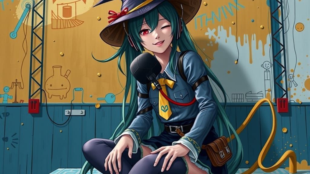 Hatsune Miku in wizard hat