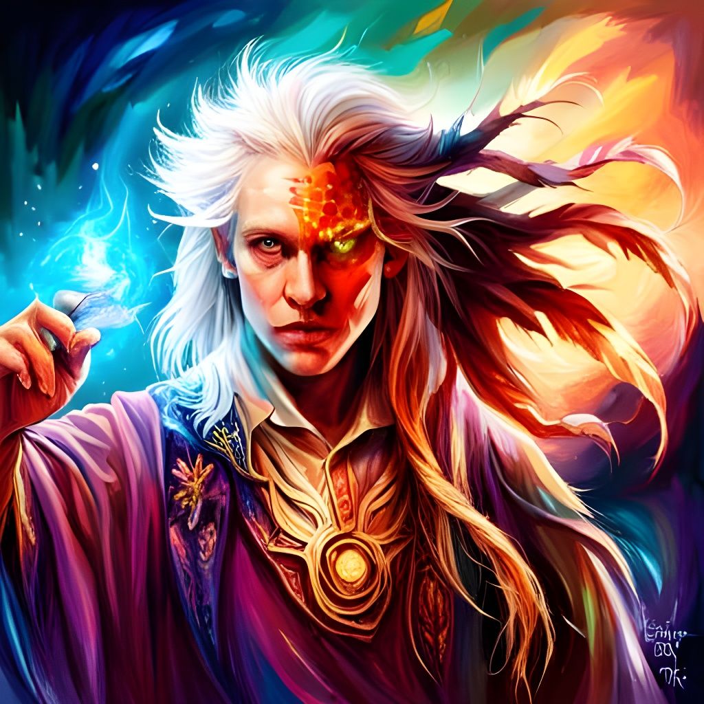 Ominous Wizard Seer in Dark Fantasy Art