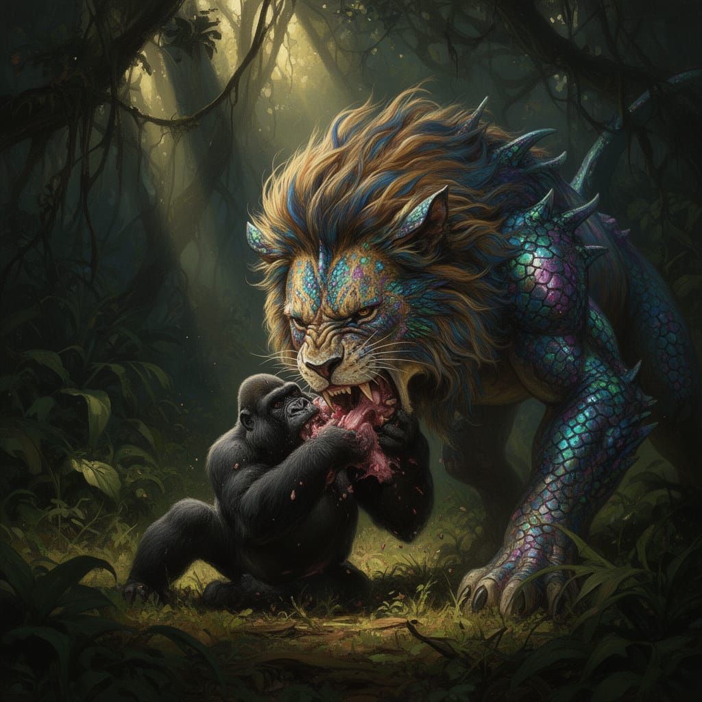 Dragon-Lion Hybrid Dominates Jungle Clearing