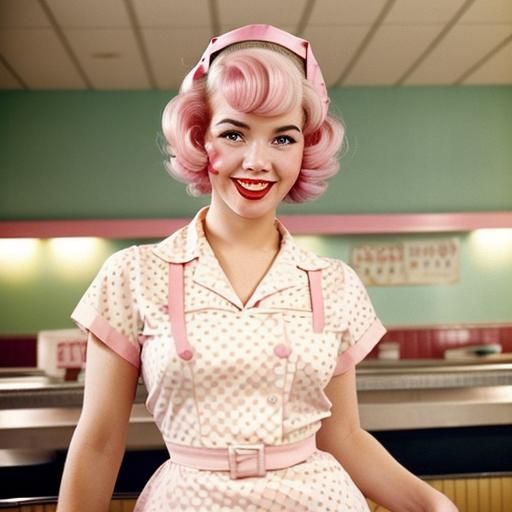 Retro Beauty at 1950s McDonald's Restaurant