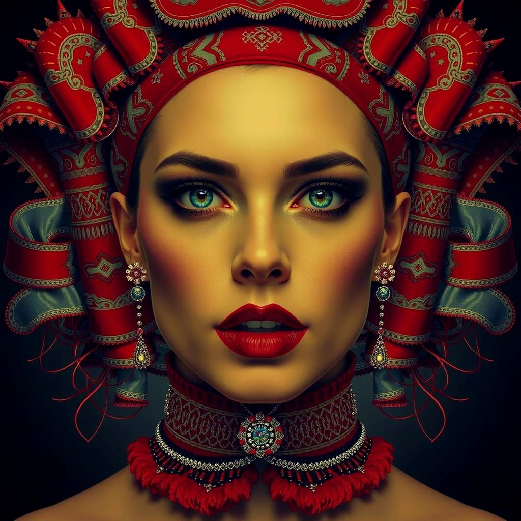 Abstract Swirls of Intense Red Hues