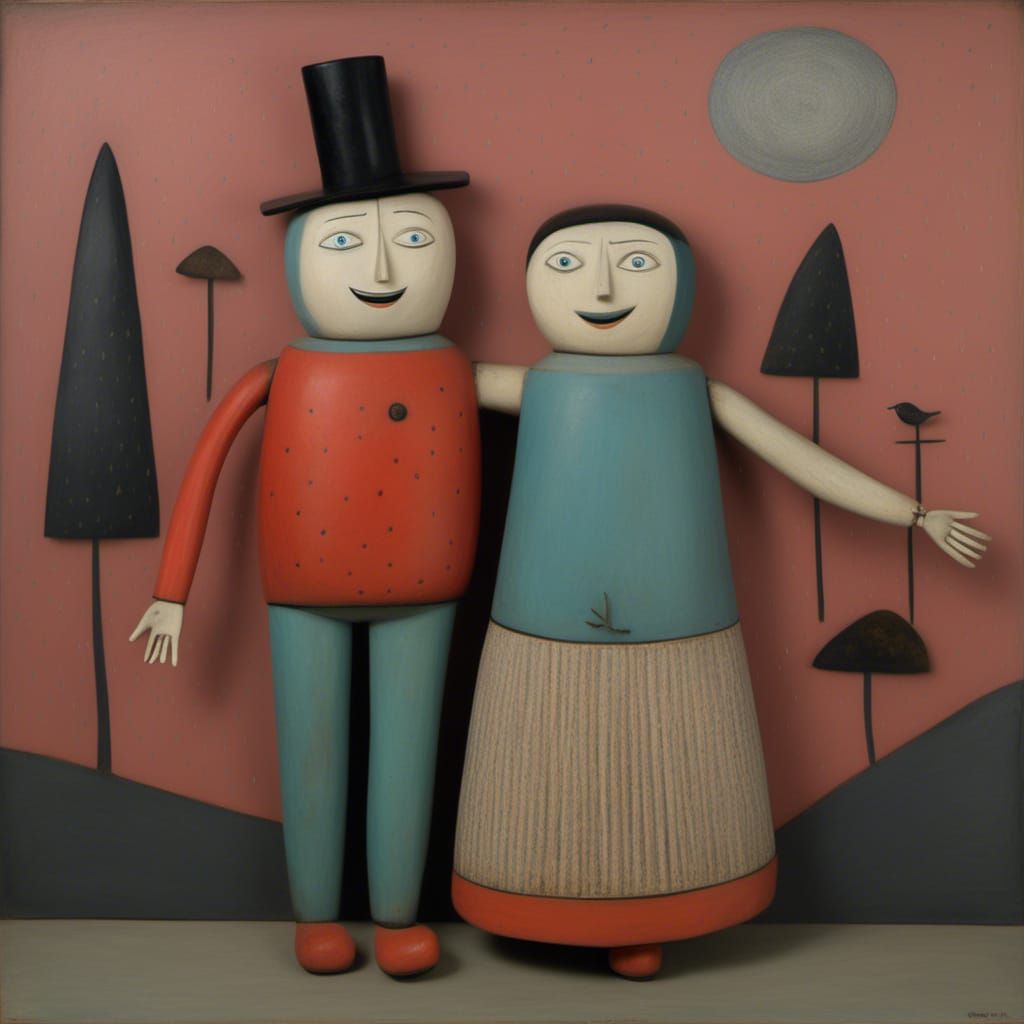 Whimsical Midnight Dancers in Love